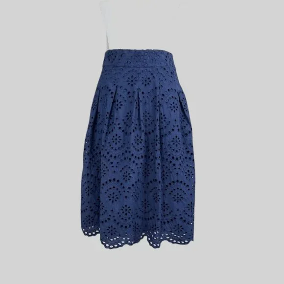 Elegant Navy Blue Lace Skirt - Picture 2 of 5